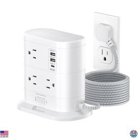 B0drf9gwsx Visit The Overtop Store Surge Protector Tower Power Strip 7 Ac Outlets 3 Usb Ports 6ft Cord
