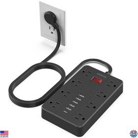 B08d66wq27 Visit The Smnice Store Power Strip With Usb Surge Protector Flat Plug 8 Widely-spaced