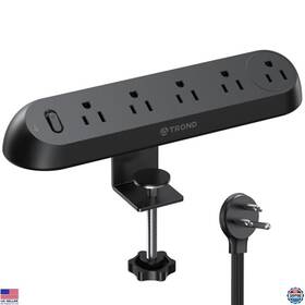 Td-ps-us28e Visit The Trond Store Desk Clamp Power Strip - 5 Ac Outlets 6ft Flat Plug 1700j Surge Protect