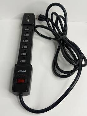 Vivitar 681066071120 6 Outlet Power Strip Heavy-duty Cord With Grounded Plug Black