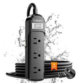 Ipx6 Vnj 755752619078 Outdoor Power Strip With 3ac Outlets Waterproof Surge Protector Safety