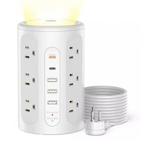 Vrbgify 313086560505 Multiple Outlets 10 Ft. Cord 12-outlet Widely Space 1800 Joules Surge Protector