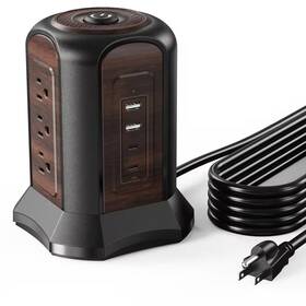 1080 Vrbgify 313112558520 Multiple Outlets 10 Ft. Extension Cord 9-outlet Joules 3 Prong Surge Prote