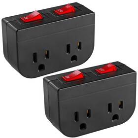 Vs-la65-2bk Vseer Grounded Outlet With Double On Off Switch 2 Port Electrical Plug Switc