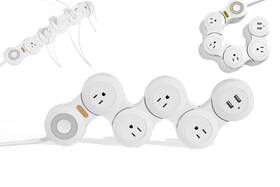 Vvons 778862069908 Flexible Surge Protector Power Strip 6 Feet Long Cord 4 Outlets 2 Usb 10v/1