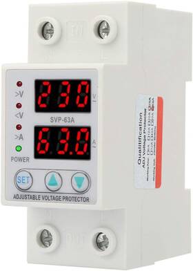 Walfront 445042317311 Double Led Display Voltage Current Protector Ac230v 63a