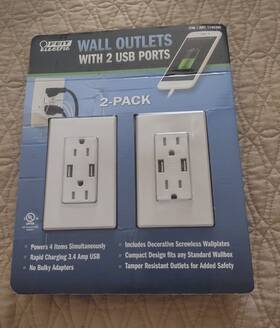 1145395 Wall Outlet Well Outlets With 2 Usb Port Pack