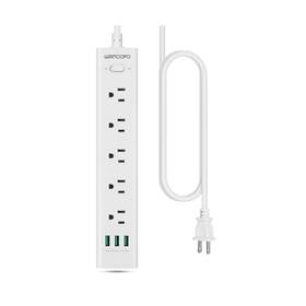 Utpp53c Wandofo 2 Prong Power Strip 5 Ft Extension Cord Surge Protector Outlets... Fast Ship