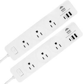 Pg-01-2pc Wbm Power Strip 5.9 Ft 10 A - Extention Cord Socket Pack Of 2 With Usb Ports And