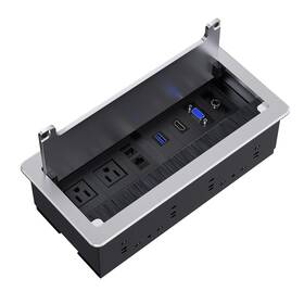 Receptacle2r Webang 795787584248 Recessed Connectivity Box Outlet For Conference Room Table With 2ac