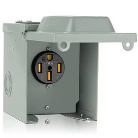 14-50r Welluck Pl0073 Rv Power Outlet Box 50a 125/250v Nema 50 Amp Grey