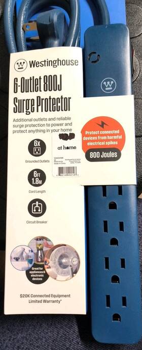 800j Westinghouse 686140492143 6 Outlet Surge Protector 6ft Cord
