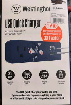 Westinghouse 686140492235 Usb Quick Charger 2 Grounded Outlets Ports