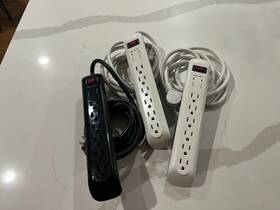 Ylpt-4s White Defiant 8 Ft. 6-outlet Surge Protector/power Strip Lot Of 3 White/white/black