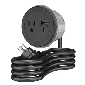 Wiremold 786776192872 Legrand Rfpcruauc-bk Round Furniture Power Center With Usb 1 Outlet Type A/