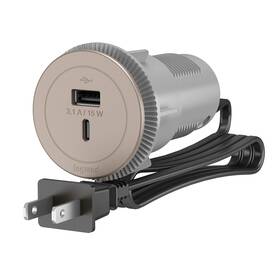 Wiremold 786776192919 Legrand Rfpcuauc-ni Round Furniture Power Center With Usb Type A/c 6 Fo