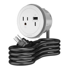 Rfpcruauc-wh10 Wiremold 786776192957 Legrand Round Furniture Power Center With Usb 1 Outlet Type