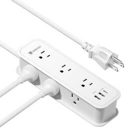 Wv240003 Wisvov 10ft Surge Protector Power Strip - Extension Cord With 6 Outlets And 3 White
