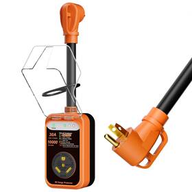 Rv123 Wllnee Rv Surge Protector 30 Amp 10000 Joules Circuit Analyzer With 30a Orange