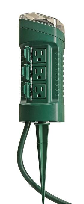Woods 078693135477 13547 Outdoor Yard Stake With Photocell Built-in Timer And 6- Foot Cord