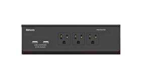 3-out Woods 078693413223 41322 Dsktop Usb Perm 350j 6ft Surge Protector Strip Black