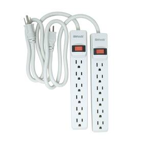 Woods 078693413469 41346 Surge Protector With Overload Safety Feature 6 Outlets And 2.5 Ft Cord