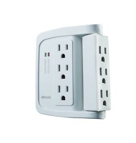 Woods 078693414237 41423 Spacesaving Power Adapter Surge Protector With 6 Outlets In Which 90 For 1