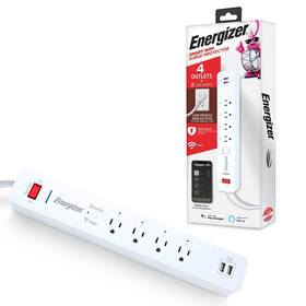 Eis3-1001-wht Xtreme Digital Lifestyle Accessories Energizer Connect Smart Wifi Surge Protector With 4 Ac Ports 2 Usb Re