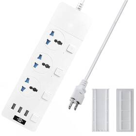 Xyzcreat 790885214615 Ac 220-240v Power Strip With Usb Ports Extension Cords Universal Outle