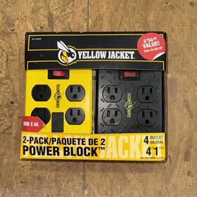 5144u2 Yellow Jacket Southwire 4 Outlet Power Block 2 Usb Ports Pk 5144u2 Yellow Jacket Southwire 4 Outlet Power Block 2 Usb Ports Pk