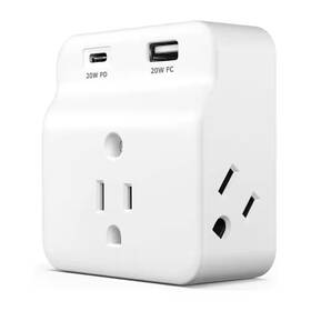 Yichuhaoxi 313038855826 Usb-c Pd Surge Protector 3-outlet Wall Tap With Fast Charging Power Delive