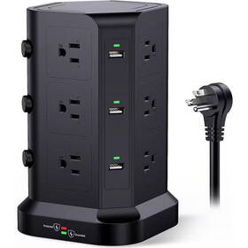 Yichuhaoxi 313048912953 Power Strip Tower Surge Protector 12 Ac Multiple Outlets And 6 Usb Ports Heavy Dut