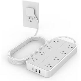 Yichuhaoxi 313095446487 Flat Plug 10 Ft Extension Cord Surge Protector Power Strip With 8 Ac And 3 Usb 1