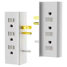 Yichuhaoxi 445009567582 6-outlets Splitter With Sliding Safety Covers Grounded Side Access Wall Tap Vert