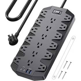 Yichuhaoxi 445040135108 Surge Protector Power Strip Superdanny 18 Ac Outlets With 4 Usb Ports 1875-watt/