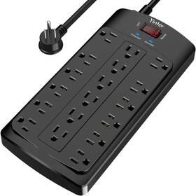 Zn-905 Yintar 445056272248 6ft Surge Protector Power Strip - Flat Plug Extension Cord With 18 Ac Out