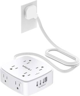 Yishu 313028171189 6 Ft Surge Protector Power Strip - 8 Widely Outlets With 4 Usb Ports 3 Si