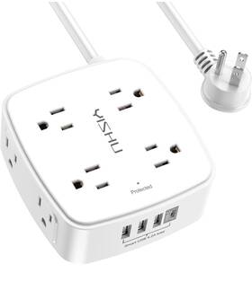Pw-803 Yishu 10 Ft Surge Protector Power Strip - 3 Side Outlet Extender With 8 Outlers Pw-803 Yishu 10 Ft Surge Protector Power Strip - 3 Side Outlet Extender With 8 Outlers