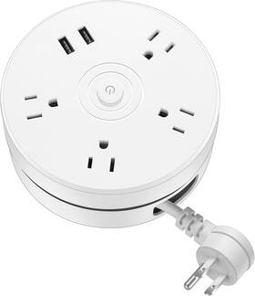 Yocosii El-01 Cord With 4 Universal Ac Cords 2 Smart Usb Retractable Power Strip
