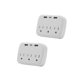 Ofs-655 Ytfcyikbg 2 Pack Multi Plug Outlet Splitter With Usb Surge Protector Extender Wi