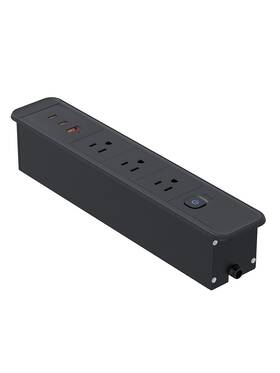 Reseed-65-ss-b Yyska Recessed Power Strip With 3 Outlets And Usb Ports 65w Usb-c Port Desk-mounted