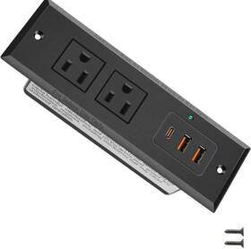 Zeexant 445000053053 Recessed Power Strip With Pd 20w Usb C Plug In 2 Outlets And Usb-a Ports &1