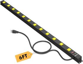 Zesen 445049893887 12 Outlet Long Power Strip With 6ft Cord Industrial Heavy Duty For Work B
