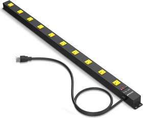 Zesen 711181394696 10 Outlet Heavy Duty Long Power Strip Surge Protector With 4ft Cord For Ga