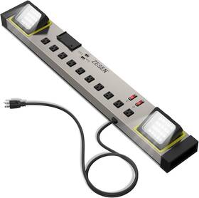 Ylpt-75a Zesen 10-outlet Power Strip With Led Worklight Surge Protector 4ft Cord Dual Smar