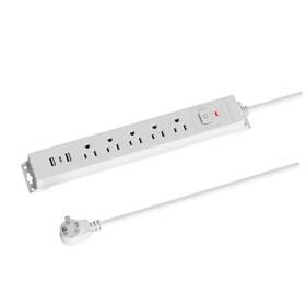 Zg-pcm-a5-10ft-w4 Zhangong 10 Ft Power Strip Surge Protector With Usb Ports Flat Plug Extension 10ft
