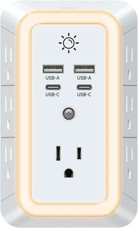 Zhanruik 744110108965 Multi Plug Outlet Usb Wall Charger Surge Protector Adapter