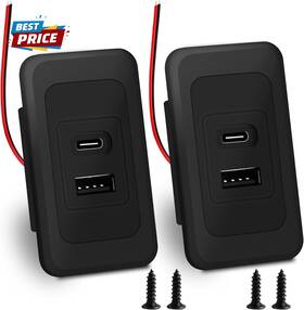Zhsm 313035395363 2 Pack Rv Usb Outlet 12v-24v Wall Mount Dual Charger Usb-a And Usb-c Output