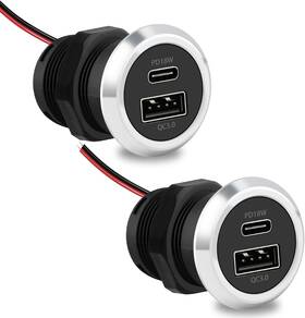 Zhsms 713079257977 Rv Usb Outlet 12v Wall Mount Dual Quick Charge 3.0 Port And Pd C Charger