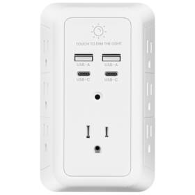 Zlmhone 617092593558 Wall Charger Surge Protector 2 Usb C And Ports Night Light Etl Certified
